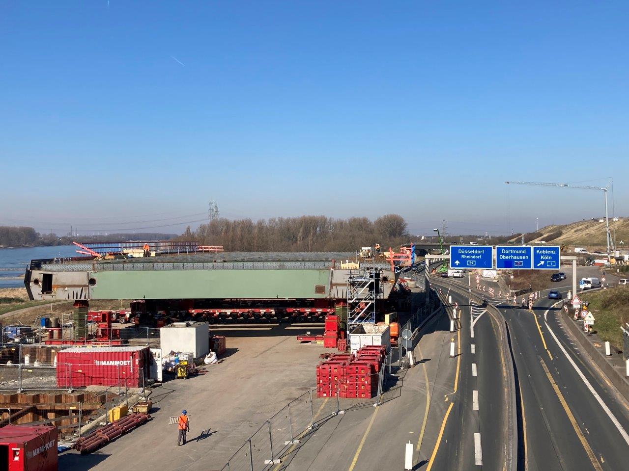 Stahlbauteil der neuen Rheinbrücke Leverkusen