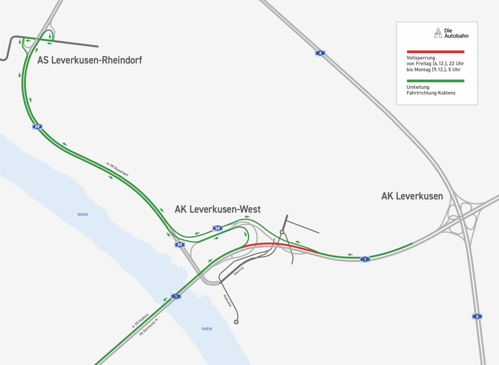 Fahrtrichtung Koblenz