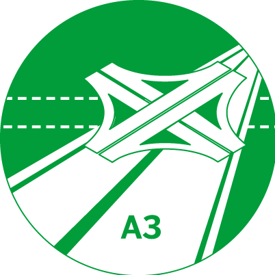 Logo des Ausbaus der A3 sowie des Autobahnkreuzes Leverkusen