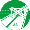 Logo des Ausbaus der A3 sowie des Autobahnkreuzes Leverkusen